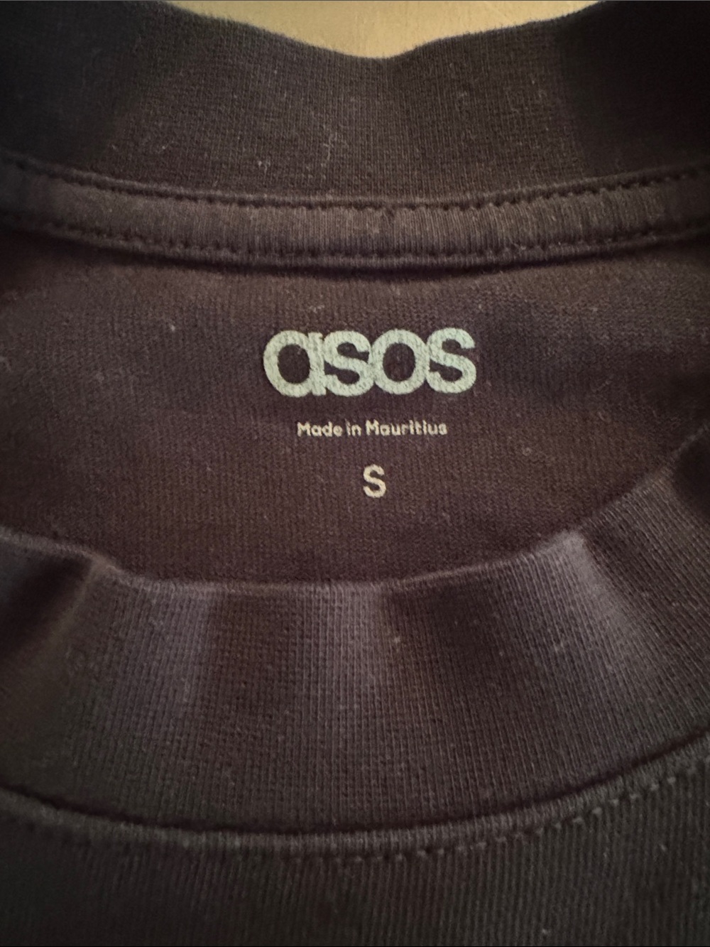 ASOS Black Short-Sleeve Crewneck Tee with White Sleeve Stripes - Picture 4 of 5